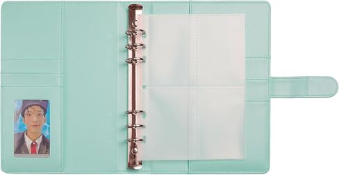 A5 Kpop Photocard Binder, PU Leather refillable Pages, 6 Ring Organizer Binder Cover with 10 Pocket Pages and 1 Set of backboards, Personal Planner with Magnetic Buckle (Pink) in Kuwait