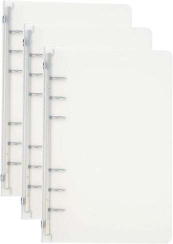PATIKIL A6 Binder Cover, 3 Pcs PP 6 Ring Loose Leaf Binder Protector Round Ring Binder Cover Refillable Notebook Thickened Frosted Binder for Meeting Notebook Folder, Transparent in Saudi Arabia