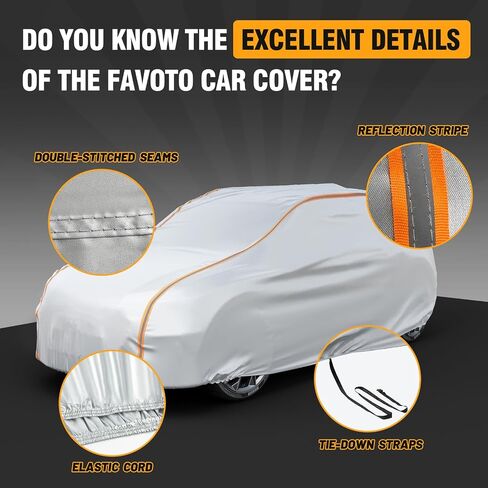 Favoto Waterproof SUV Car Cover - Custom Fit for Subaru Outback (1999-2024) Outdoor Oxford Cloth All Weather for Automobiles Rain Sun Dust Protection Windproof Vehicle Covers in Saudi Arabia