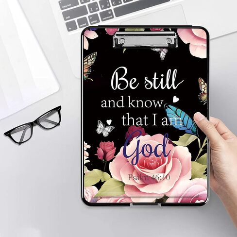 Clipboard with Storage Featuring Christian Flowers Top-Bottom Flip Open Design Comprehensive Storage Solution for Office Essentials – Ideal for Nursing and Professional Use, 9.5x14.2 in in Saudi Arabia