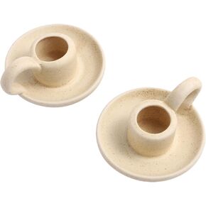 Angoily Angoily Candle Holder, 2PCS Nordic Style Taper Candles Holder Coffee Table Decor, Ceramic Candlesticks Holders for for Halloween Christmas Weddings, Desktop Ornaments Home Decor
