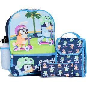 Kids Disney Bluey and Bingo Backpack with Lunch bag and Accessories Set, Navy