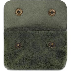 Leather Double Coin Pouch, Cash & Card Holder, Cable Organizer, Makeup, Handmade :: Brown