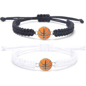 MANYC 2pcs Braided Sport Bracelets, Sports Accessories Adjustable, Baseball, Volleyball, Basketball, Soccer, Football Jewelry for Fans, Ideal for Birthday or Halloween Gifts (Soccer 2PCS) in Saudi Arabia