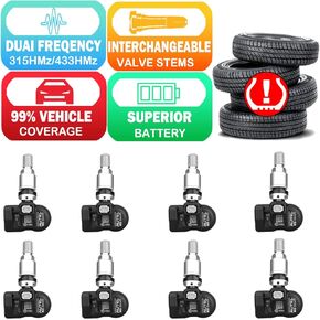 Autel MX Sensors TPMS Sensors 20pcs Universal Tire Sensor Dual Frequency 315MHz/433MHz Autel TPMS Sensor Metal Stem Programmable by TS508 TS408 TS508WF TS608 MS906TS ITS600 MS906PRO-TS