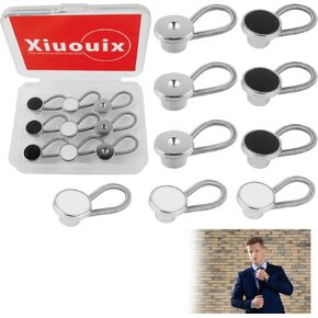 Collar Extenders for Mens Shirts,9Pcs Neck Button Extender for Dress Shirts,Elastic Comfy Button Extenders Fits Shirts Collar,Coat Collar,Dress Collar,Can be Used as Cufflinks (9)