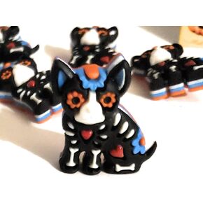 Day of The Dead Collection by Dress It Up Buttons and Embellishments - 6 Pieces - Dia De Los Muertos - Spirit Dog