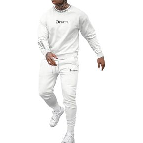 GORGLITTER Men's Sweat Set Long Sleeve Crewneck Sweatshirt Drawstring Jogger Sweatpants 2 Piece Tracksuit Outfits