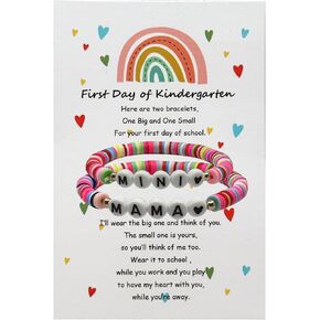 Back to School Bracelets Matching Heart Mother Daughter Bracelets First Day of School Gifts