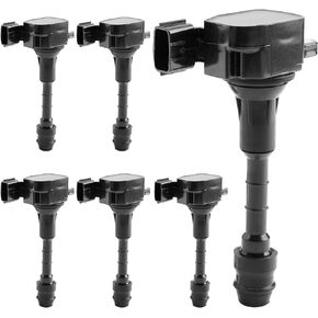 Ignition Coil Pack & Iridium Spark Plugs Set of 6 Compatible with Infiniti M35 FX35 G35 I35 QX4 Nissan 350Z Pathfinder Altima Frontier 3.5L 4.0L V6 Replaces# 22448-AL61C, UF401