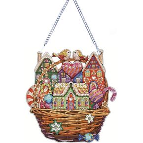 Diamond Painting Hanging Pendant Kit 5D DIY Diamond Painting Dots Acrylic Pendant Diamond Painting Art Sea Animal Octopus Diamond Painting Pendant for Home Xmas Decor Gift (HSQ032)
