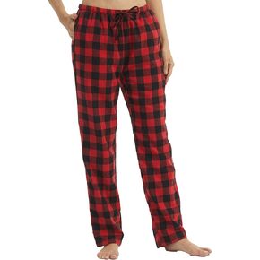 سراويل بيجامة نسائية من القطن الفانيلا منقوشة سراويل طويلة مريحة ناعمة Pj سراويل نوم برباط مع جيوب in Kuwait
