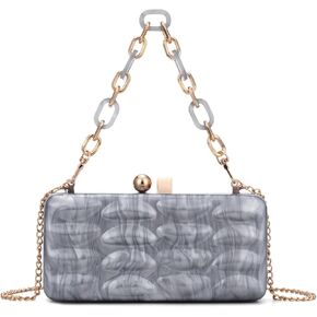 Gets Acrylic Clutch Purses for Women Marble Evening Clutch Bag Shell Pattern Purse Handbag for Wedding Cocktail Party Prom