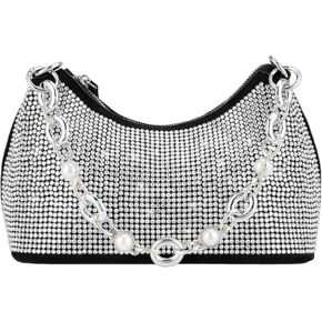Rhinestone Handbag Purse Bling Clutch Purses for Women Evening Shoulder Diamond Purse Crystal Party Prom Hobo Bag
