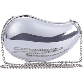 Fecialy Sparkly Acrylic Clutch Purse Women Metallic Acrylic Evening Bags Mango Shape Handbags for Bridal Party Prom