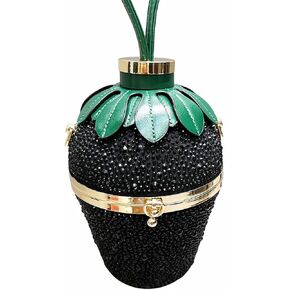 Rhinestone strawberry handbag for women, Cute rhinestone strawberry crossbody bag,Special evening clutch bag.