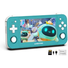 RG505 Retro Game Handheld Game Console 4.95’’ OLED Touch Screen with Android 12 System Unisoc Tiger T618 and Compatible with Google Play Store Built-in 128G TF Card