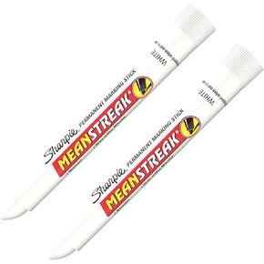 Sanford Mean Streak Permanent Marking Stick,Bullet Marker Point Style - White Ink - 2 Each