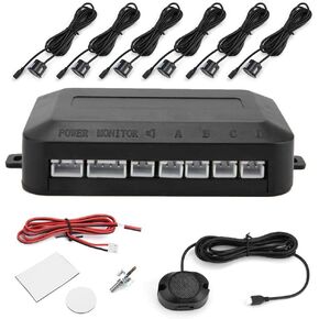 Car Reverse Backup Parking Sensor System,Car Parking Sensor Reversing Kit Warning Sound Indicator Probe System 12V