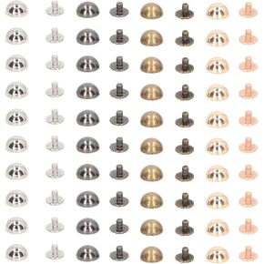 40 Sets Round Head Rivets Screw Rivets, 10mm Phillips Screw Stud Rivet Mushroom Head Stud Metal Philip Screw-Back Spike Studs Rivet for Leather Craft Clothing Shoes Belts Bags