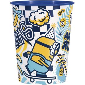 Unique Minions 2 Multicolor Plastic Stadium Cup - 16 oz. (1 Count) - Perfect for Kids' Parties and Movie Night Collectible