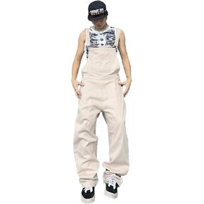 Mens Casual Fashion Bib Overalls with Pockets (Non Leg Pockets) Straight Leg Loose Fit Jean Jumpsuit
