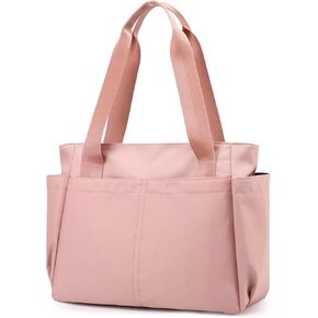 Nylon Tote Bag Waterproof Handbag Shoulder Bag for Women Lightweight Travel Multi Pocket with Zipper Work Daily Use