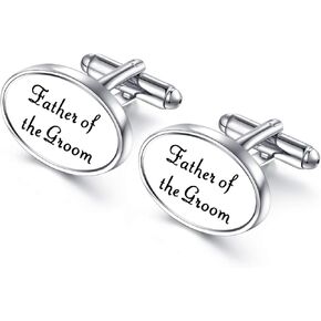 HONEY BEAR Oval Wedding Cufflinks for Mens Shirt Marriage with Gift Box
