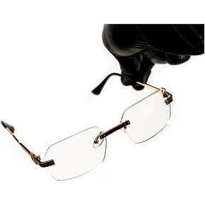 Street Knitted Men's Gold Wire Frame Rimless Luxury Hip Hop Fashion Clear Lens Glasses