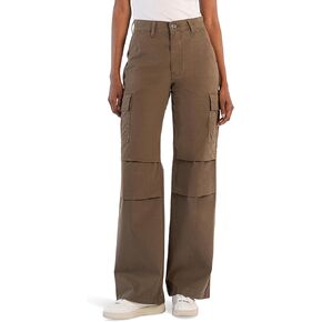KUT from the Kloth Women's Miller High-Rise Straight Wide Leg Cargo Pockets in Oregano