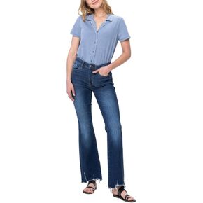 Judy Blue Mid Rise Dark Wash Frayed Hem Bootcut