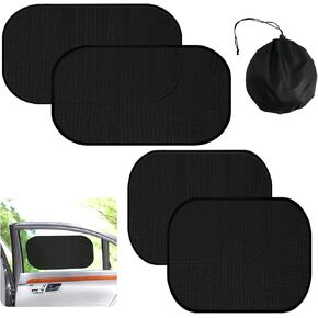 4 Pack Car Window Shades for Side Window, Cling Windshield Front Rear Car Window Screen, Large & Medium Car Sun Shade, Car Privacy Shades Protection Cover