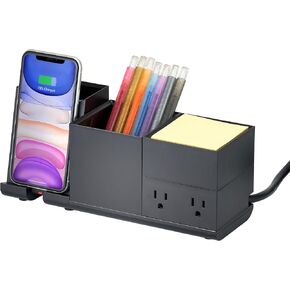 Bostitch Konnect Qi Certified Wireless Charging Desk Accessory Kit with Pencil Cups