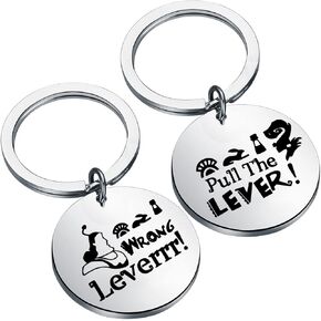 KEYCHIN Yzma And Kronk Movie Set Keychain Kuzco Llama Fans Gifts Wrong Leverrr Pull The Lever Jewelry For Friend Family