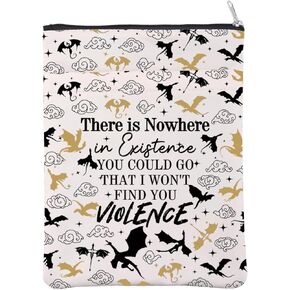 Fourth Wing Merchandise Book Sleeve SJM Literature Book Cover Dragon Rider Gift Book Lovers Gift Basgiath War College Gift (NowhereViolenceBS)