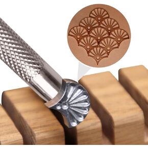 Leather Stamping Tool, 7-Petal Shell Fan-Shaped Pattern Leather Craft Stamping Tool