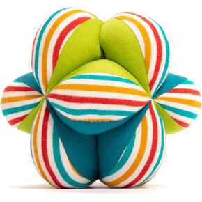 Shumee Colorful Plush Fabric Ball| Baby Textured Ball, Baby Fabric Plush Stuffed Ball Toys, Montessori Soft Ball Toys | Developmental Clutch with Rattle, Infant & Babies | Newborn Gift