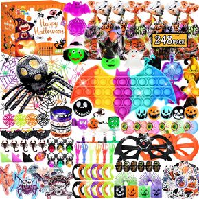 Halloween Party Favors, 48 Pcs Prefilled Plastic Pumpkins Halloween Toys in Bulk, Halloween Goodie Bags Fillers,Trick or Treat Classroom Prizes, Halloween Prizes Gifts for Kids