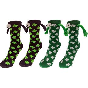 Jayoo Holding Hands Socks, Funny Magnetic Suction 3D Doll Couple Socks, Birthday Christmas Gifts for Valentines