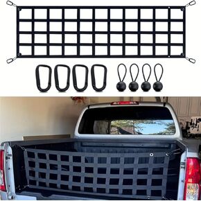 Tailgate Net - for Full Size Truck Cargo Net Compatible with Ford, Chevy, Dodge,Ram etc - Tail Gate Extender Nets for Pickup Truck Bed Accessories 60'' x 18'' (Black)