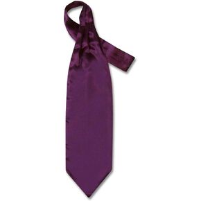 Biagio ASCOT Solid EGGPLANT PURPLE Color Cravat Men's Neck Tie