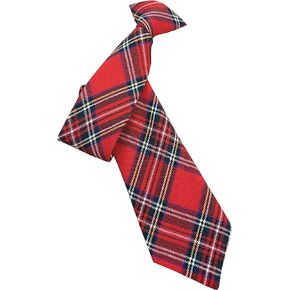 Men's Royal Stewart Red Tartan Clip On Neck Tie