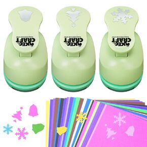 UCEC Paper Punches for Crafting, Craft Punches for Paper Crafts, 1 Inch Craft Hole Punch Shapes, 6PCS Paper Hole Puncher Shape Cutters for Crafts, Star Heart Flower Punch for Crafting & DIY Projects