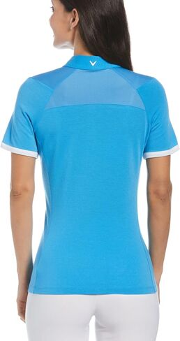 Callaway Womens SwingTech™ Asymmetrical Color Block Golf Polo Shirt (as1, Alpha, l, Regular, Regular, Ibiza Blue) in Saudi Arabia