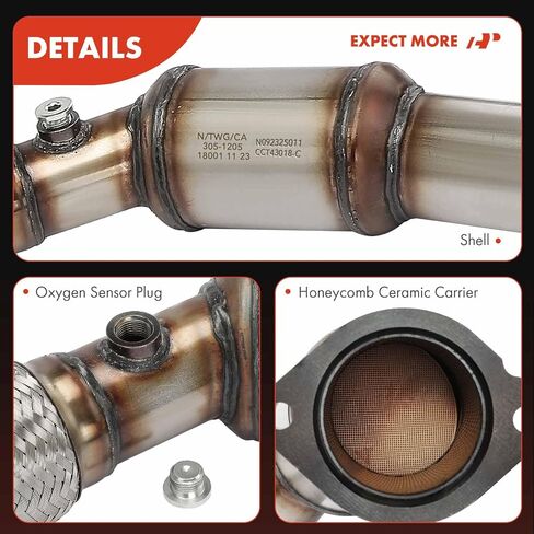 A-Premium Right Catalytic Converter Kit Direct-Fit Compatible with Dodge Charger 2006-2007 5.7L, Magnum 2005-2007 5.7L & Chrysler 300 2005-2007 5.7L, EPA Compliant in Saudi Arabia