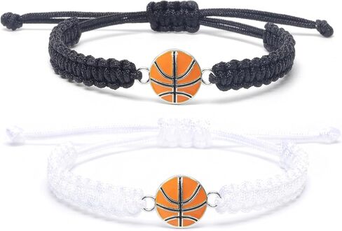 MANYC 2pcs Braided Sport Bracelets, Sports Accessories Adjustable, Baseball, Volleyball, Basketball, Soccer, Football Jewelry for Fans, Ideal for Birthday or Halloween Gifts (Soccer 2PCS) in Saudi Arabia