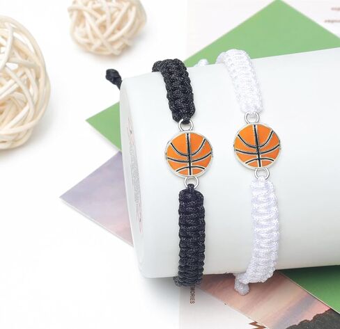 MANYC 2pcs Braided Sport Bracelets, Sports Accessories Adjustable, Baseball, Volleyball, Basketball, Soccer, Football Jewelry for Fans, Ideal for Birthday or Halloween Gifts (Soccer 2PCS) in Saudi Arabia