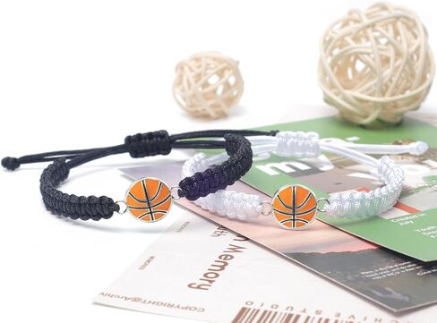 MANYC 2pcs Braided Sport Bracelets, Sports Accessories Adjustable, Baseball, Volleyball, Basketball, Soccer, Football Jewelry for Fans, Ideal for Birthday or Halloween Gifts (Soccer 2PCS) in Saudi Arabia