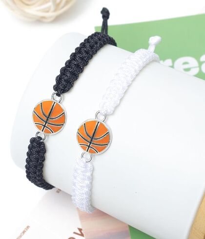 MANYC 2pcs Braided Sport Bracelets, Sports Accessories Adjustable, Baseball, Volleyball, Basketball, Soccer, Football Jewelry for Fans, Ideal for Birthday or Halloween Gifts (Soccer 2PCS) in Saudi Arabia