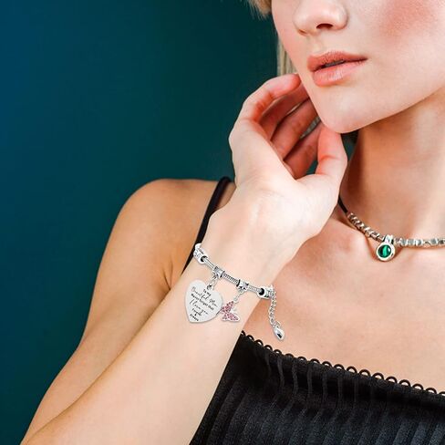 Mum Bracelet, Gifts for Mum Mother Bracelet from Son and Daughter Silver Charm Bracelets for Mother's Day Gift-To My Beautiful Mom. Never Forget That I Love You. Forever & Always in Saudi Arabia